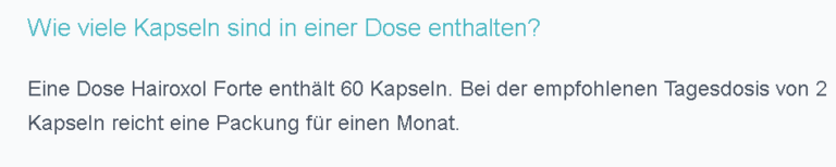 Hairoxol Forte Haarvitamine Kapseln